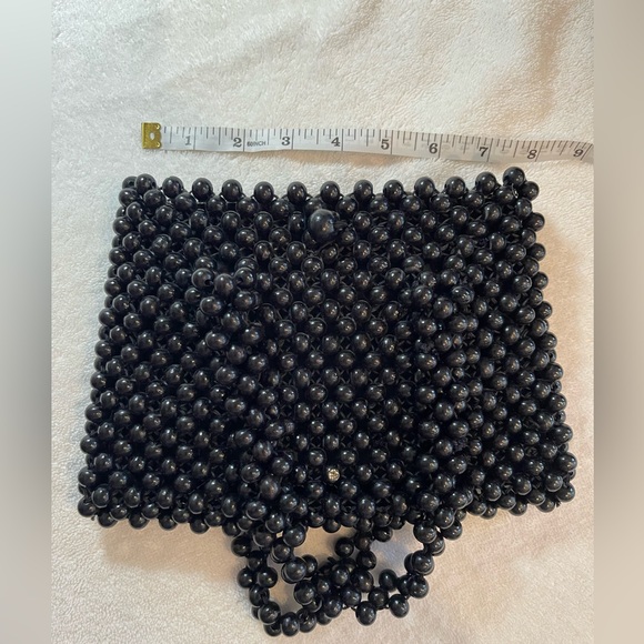 One of a kind black vintage beaded evening bag - Picture 4 of 8